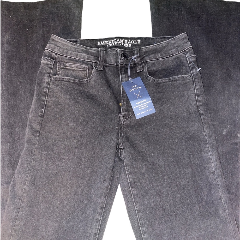 Black Denim Fit and Flare American Eagle Jeans👖